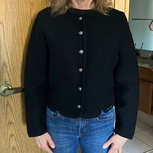 Geiger ladies black wool sweater